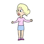 comic cartoon pretty woman explaining something