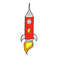 comic cartoon space rocket N4