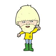 comic cartoon hippie man in wellington boots