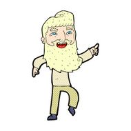 comic cartoon man with beard laughing and pointing