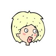 comic cartoon woman looking
