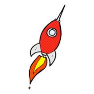 comic cartoon space rocket N5