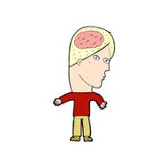 comic cartoon man with brain symbol N2