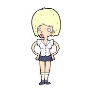 comic cartoon woman with hands on hips N15