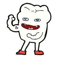 comic cartoon strong healthy tooth
