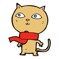 comic cartoon funny cat wearing scarf N2