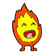 comic cartoon flame character