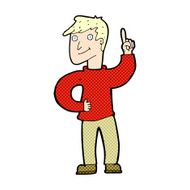 comic cartoon man with great idea N3