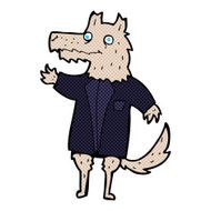 comic cartoon wolf businessman