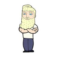 comic cartoon serious man with beard N2