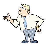 comic cartoon businessman asking question