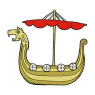 comic cartoon viking ship N2