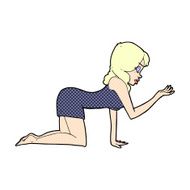 comic cartoon woman on all fours