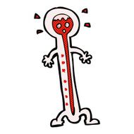 comic cartoon hot thermometer