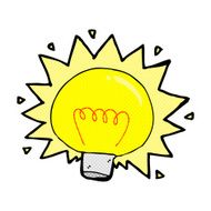 comic cartoon electric light bulb N4