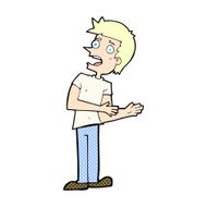 comic cartoon man making excuses