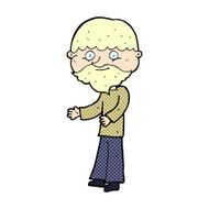comic cartoon happy bearded man