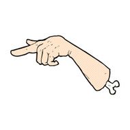 comic cartoon halloween pointing hand