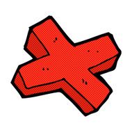 comic cartoon negative cross symbol