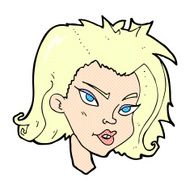comic cartoon female face N11