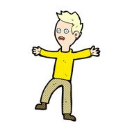 comic cartoon startled boy N2