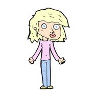 comic cartoon girl shrugging shoulders N3