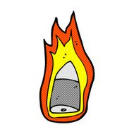 comic cartoon flaming bullet