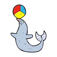 comic cartoon performing seal