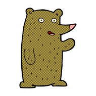 comic cartoon waving bear N2