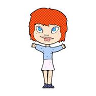 comic cartoon woman waving arms N2