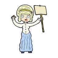 comic cartoon vicorian woman protesting