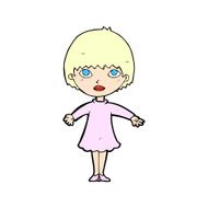 comic cartoon woman in dress N2