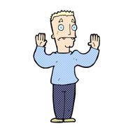 comic cartoon man surrendering
