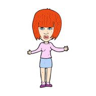 comic cartoon woman shrugging shoulders N34