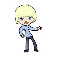 comic cartoon woman pointing N16