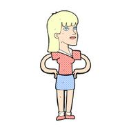 comic cartoon woman with hands on hips N16