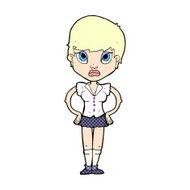 comic cartoon annoyed girl N2