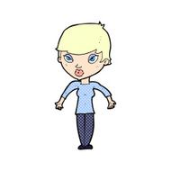 comic cartoon woman shrugging shoulders N35