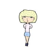 comic cartoon shy woman N5