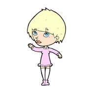 comic cartoon woman waving N21