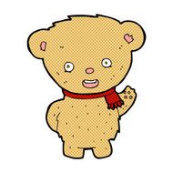 comic cartoon teddy bear waving N3