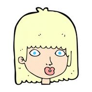 comic cartoon surprised woman N16