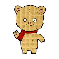 comic cartoon teddy bear waving N4