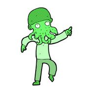 comic cartoon alien man dancing