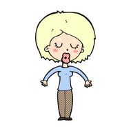comic cartoon woman with closed eyes