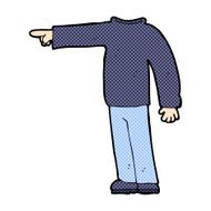 comic cartoon headless man pointing N2