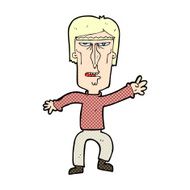 comic cartoon angry man waving warning