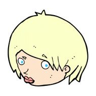 comic cartoon female face with raised eyebrow