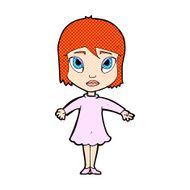 comic cartoon girl in dress
