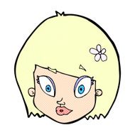 comic cartoon happy female face N12